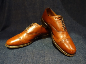 MADE IN USA アメリカ 製 アレンエドモンズ Byron パンチド キャップトゥ 内羽根 レザー シューズ 9B / Allen Edmonds 革靴 / 7