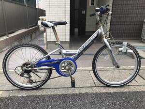 【中古】GO FIGHTER　自転車　子供車　ブルー　6段変速　20型