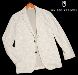 新品! ユナイテッドアローズ 2B スラブ生地 カット テーラードジャケット グレー (XL) ☆UNITED ARROWS メンズ ストレッチ カーディガン LL