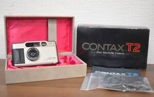 WD1-32 【現状品】 CONTAX コンタックス T2 Carl Zeiss Sonnar 2.8/38 T* フィルムカメラ 箱付き 