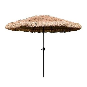 2.7M Outdoor Sunshade Simulation Straw Parasol Sun Umbrella Patio Umbrella, Detachable Garden Umbrella, Used For Balcony, Beach,