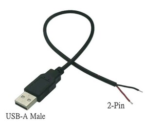 USB 2ピン 5V 電源ケーブル 1個