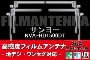 地デジ ワンセグ フルセグ フィルムアンテナ 右2枚 左2枚 4枚 セット サンヨー SANYO 用 NVA-HD1500DT 対応 フロントガラス