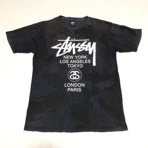 STUSSY ステューシー Tシャツ ワールドツアーTシャツ 総柄 L