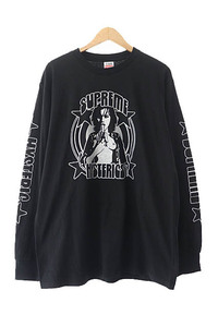 シュプリーム SUPREME ×HYSTERIC GLAMOUR ヒステリックグラマー 21SS L/S Tee ロゴ プリント ロングスリーブ 長袖 Tシャツ ロンT M 黒 ブ