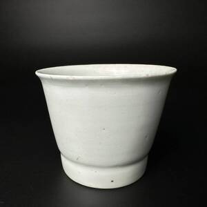 コレクター買取品　時代朝鮮美術　李朝　白磁　陶器　煎茶道具　小壷　時代物　骨董品　古美術　高さ約6.5㎝