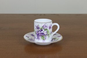 ハマースレイ　ヴィクトリアンバイオレット　デミタス　カップ　デュオ　スミレ　VICTORIAN　VIOLETS　アンティーク　イギリス　て55-(2)