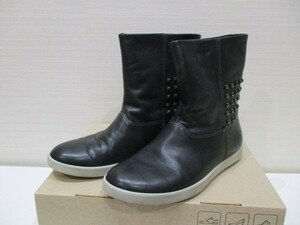 ecco　エコー　牛革レザーショートブーツ　　靴　黒　サイズ35（US4-4.5）