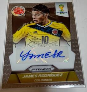 PANINI PRIZM WORLD CUP （ブラジル大会）　ハメス・ロドリゲス　直筆サインカード　サッカー コロンビア代表　ブラジル大会得点王