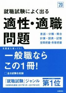 就職試験によく出る適性・適職問題(’20)/就職対策研究会(編者)