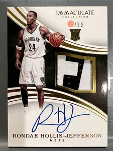 Lefty Kobe ★ RPA RC Auto Patch 15 Panini Immaculate Rondae Hollis-Jefferson ホリス ジェファーソン NBA ルーキー サイン FIBA Jordan