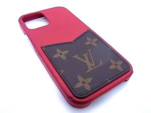 LOUIS VUITTON ルイヴィトン M80081 モノグラム バンパー iPhone12/12Pro対応 アイフォンケース スマホケース レッド系 FA7852