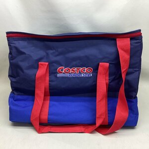 ■COSTCO コストコ 大型保冷バッグ 横長 ネイビー×ブルー レッドライン ショルダーベルト付き 中古品 /0.95kg■