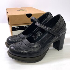 【UK4(約23cm)】Dr.Martens ドクターマーチン ORLA オーラ ウイングチップ ヒールパンプス US6 ブラック 黒 レザー ストラップ NA1304