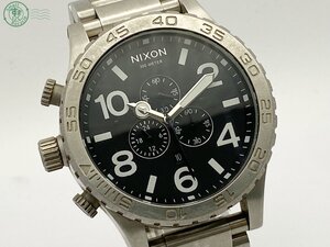 BA0605033　◇ NIXON ニクソン THE51-30 CHRONO QZ QUARTZ クォーツ 黒文字盤 デイト ビックフェイス シルバー アナログ 腕時計 中古