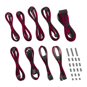 CableMod C-Series ModMesh Classic Cable Kit for Corsair RMi RMx RM (Black Label) Black Blood Red Set / ケーブル メッシュ コルセア