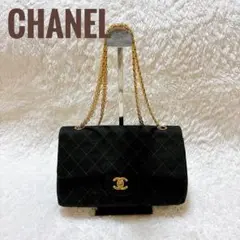 CHANEL 【極美品】✨コットン　マトラッセ　ショルダーバッグ　ココマーク　黒