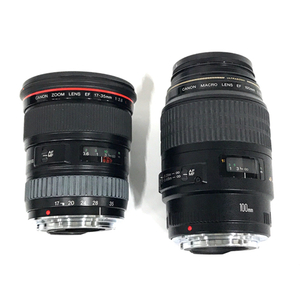 Canon MACRO LENS EF 100mm F2.8/.ZOOM LENS EF 17-35mm F2.8 L ULTRASONIC キャノン カメラ レンズ まとめ QG062-179