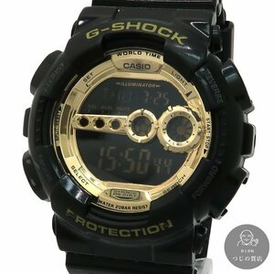 1円～ CASIO カシオ Gショック GD-100GB メンズ ウォッチ クォーツ ブラック×ゴールド ◆送料600円(近畿)◆8/1(木)終了 質屋-9944