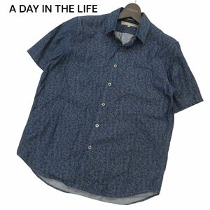 A DAY IN THE LIFE ユナイテッドアローズ 春夏 半袖 【花柄 フラワー 総柄】 シャツ Sz.M　メンズ ネイビー　C4T05751_6#A