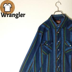 【Wrangler ウエスタンシャツ XL ダークカラー 海外古着 A653