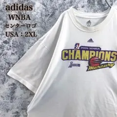 T57 アディダスUSA女子プロバスケットボールWNBAセンターロゴ半袖Tシャツ