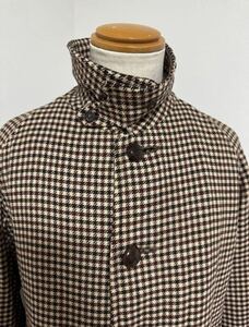 Vintage 1940-50s Burberry Balmacaan Coat 一枚袖 バーバリー　バーバリーズ　千鳥格子　コート ステンカラーコート ベージュ 