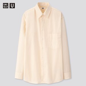 【新品・L・ナチュラル】ユニクロ×ルメール■Uniqlo U ユニクロユー MEN コットンレギュラーカラーシャツ（長袖）絶妙なシルエットが人気