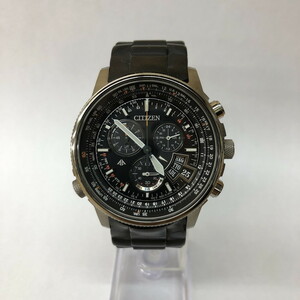 CITIZEN プロマスター メンズ腕時計 ソーラー エコドライブ クロノグラフ ブラック文字盤 ラバー SSベルト H610-T018670 [jgg]