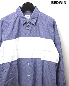 2【BEDWIN & THE HEARTBREAKERS PIN DOTS L/S SHIRT ベドウィン 長袖シャツ ピンドット シャンブレー】