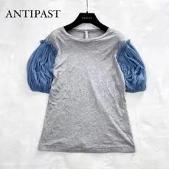 【ANTIPAST】アンティパスト メッシュパフスリーブ Tシャツ グレー