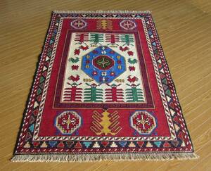 【145×102】イラン直輸入★アゼルバイジャン産キリム・KILIM■2001-411-18