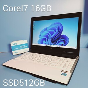 ★最強CoreI7★メモリ16GB★新品SSD512GB NEC/LL750/L/YAMAHAスピーカーWindows11HOME/ブルーレイ/Office2019H&B/Webカメラ/lavie