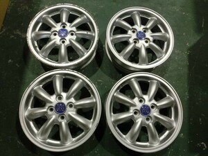 T【U4-83】【180サイズ】★ホイール4本セット MINILITE 15インチ/4.5J/ホイール/車パーツ/※ガリ スレ傷 汚れあり