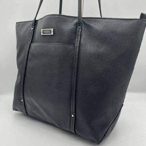 「1円」TUMI トゥミ　トートバッグ ビジネスバッグ オールレザー 本革 ブラック　ロゴプレート　A4サイズ収納　肩掛け　ビジネス 