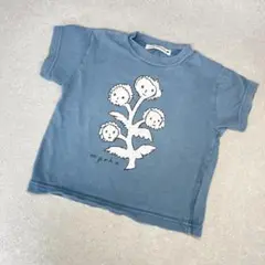 ミナペルホネン totem flower 半袖Tシャツ 90 2Y ブルー □