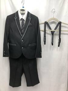 MICHIKO LONDON KOSHINO キッズ フォーマル スーツ セット 130cm ブラック系 小物 シャツ 男の子 子供服 卒業 入学式 結婚式 24032801