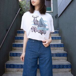 USA VINTAGE DEER PRINT DESIGN T SHIRT MADE IN USA/アメリカ古着シカプリントデザインTシャツ