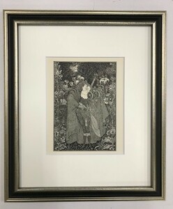 【特価】　≪　　オーブリー・ビアズリー　　≫　　オリジナルラインブロック　　THE　ABBE　　1900年　　AUBREY　BEARDSLEY