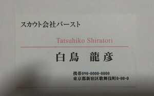 【非売品】　新宿スワン　白鳥龍彦　スカウト会社バースト　名刺　ヤングマガジン　講談社　東京リベンジャーズ　和久井健