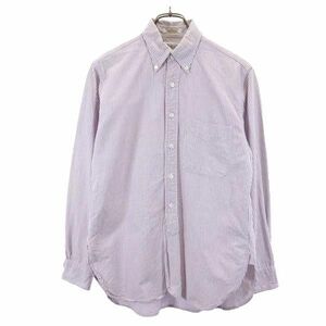 エンジニアドガーメンツ USA製 ストライプ 長袖 ボタンダウンシャツ XS パープル系 ENGINEERED GARMENTS メンズ