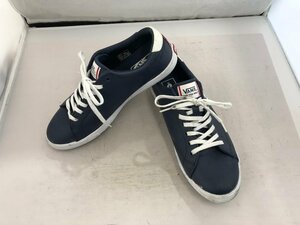 【VANS】バンズ　オフザウォール　メンズスニーカー　ネイビー　レザー　25.5cm　SY02-ELG