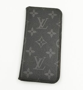 S2426●送料198円～ 訳あり LOUIS VUITTON ルイヴィトン モノグラム エクリプス フォリオ iPhoneX/XS対応 アイフォンケース スマホケース