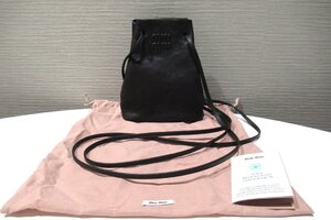 ミュウミュウ miumiu ナッパレザー ミニバッグ 5NF460 ショルダーバッグ ブラック 美品 中古 ランクA BRB・バッグ・財布