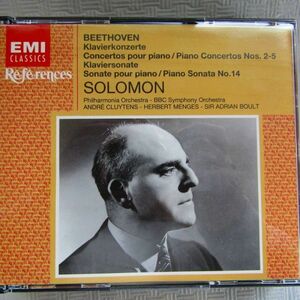【蘭盤2CD】ソロモン/クリュイタンス/ボールト「ベートーヴェン：ピアノ協奏曲2,3,4,5番/ピアノソナタ14番」1944～1955年
