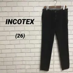 完売品　INCOTEX インコテックス　パンツ　黒系　26 コットン　モード