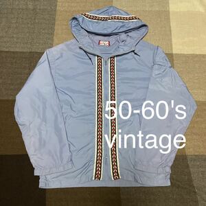 50S 60S vintage white stag jacket ヴィンテージ ホワイトスタッグ ナイロン ジャケット ブラック 黒 ハーフジップ