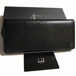 未使用　dunhill ヨーク　ダンヒル　長財布　牛革　カウハイド　ブラック　財布 フォーマル　シボ革　小銭入れ付き L2L710A