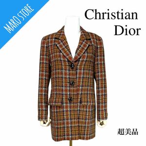 【超美品】Dior チェック ツイード ジャケット シングル ヴィンテージ