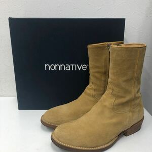 (21)nonnative ノンネイティブDWELLER ZIP UP BOOTS NN-F2804 163316 ペコスブーツ ブーツ スエード サイドジップ 40 BEG ベージュ